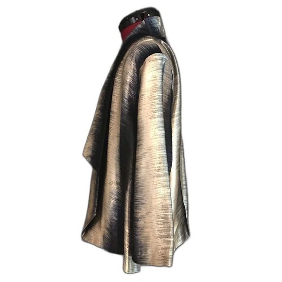 Chico’s Jacket Women’s Size Large Blue Shimmer Three-Quarter Sleeve Open Front - Picture 4 of 9